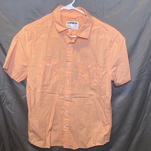 Men’s Express Salmon Colored Button-Up Shirt